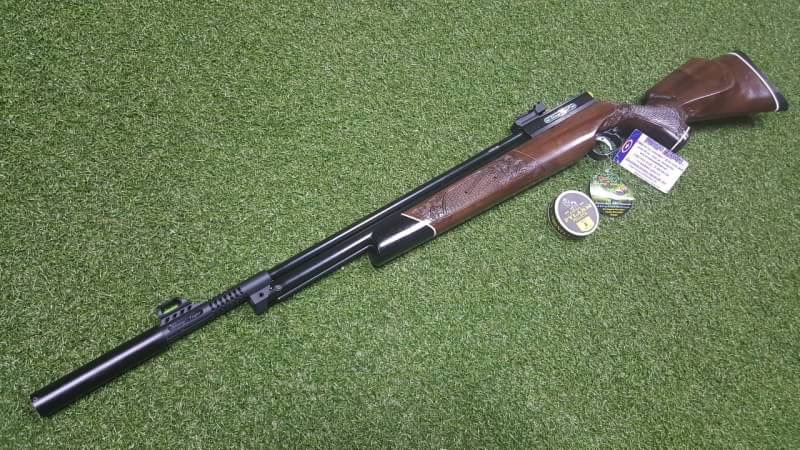 New.ปืนอัดลมปั๊มอินโดSharp Tiger Slide Pump .177cal. Air Rifle เบอร์ 1 Price 7,700 ฿. ✔แรง 750Fps. ✔Made In Indonesia ✔Slide Pump 3-9 ครั้ง ✔ป้อนกระสุนทีละนัดยิง ✔ลำกล้อง Barrel 67cm ✔Body Wood ไม้ลายกวาง ✔