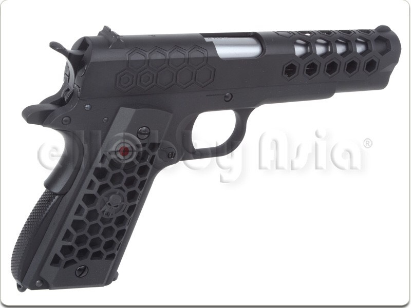New.WE M1911 HEX CUT Custom GBB Pistol (Silver) ราคาพิเศษ