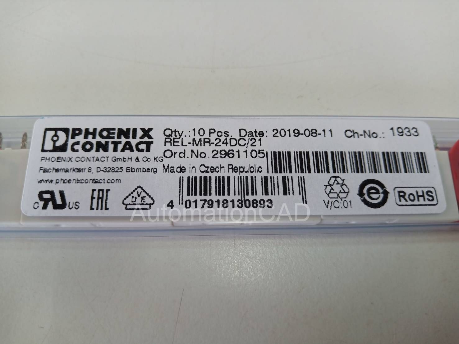 รีเลย์ ฟีนิกซ์คอนแทค Relay PHOENIX CONTACT รีเลย์ 2961105 REL-MR- 24DC/21