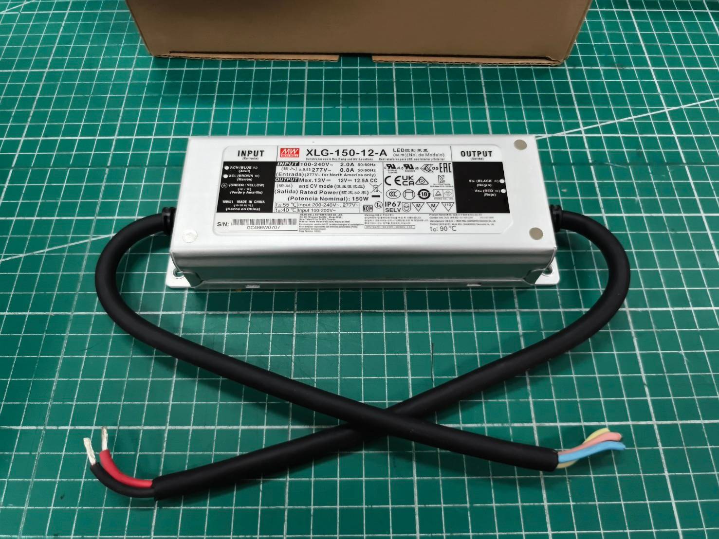 LED Driver พาวเวอร์ซัพพลาย XLG-150-12-A Meanwell 12VDC 150W Switching Power Supply