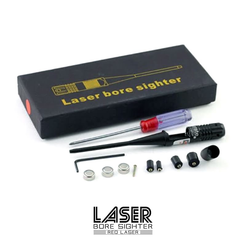 Laser Bore Sighter ( สีแดง ) ชุดเลเซอร์สำหรับปรับตั้งศูนย์ ปืนกับกล้องเล็ง ( red dot ) สามารถใช้ปรับได้ทั้ง ปืนสั้นและยาว ลำกล้องขนาดต่างๆ ในชุดมีแถมหัวล๊อคลูกยาง ตั้งแต่ .22 ถึง ขนาด 0.50 cal แถมฟรี ไขควง และ ประแจหกเหลี่ยม สำหรับปรับขัน วิธีใช้งาน 1. ใส