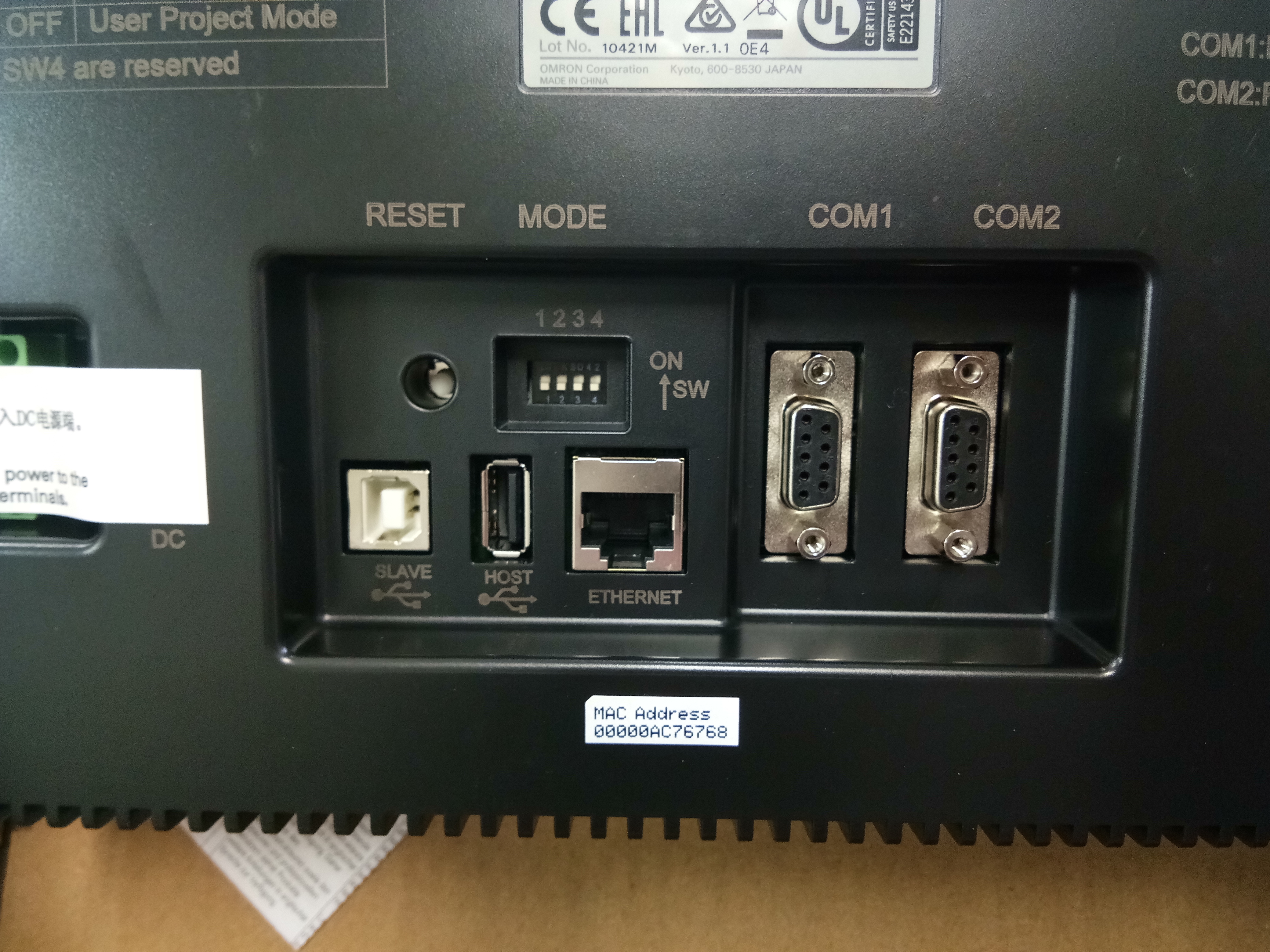 จอ OMRON รุ่น NB10W-TW01B หน้าจอ 10.1 นิ้ว เชื่อมต่อ PLC OMRON CJ/CP/CS Series