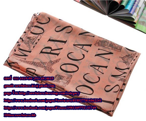 b0016ผ้าพันคอ ผ้าคลุมไหล่ ผ้าพันคอแฟชั่น ลายเซ็กซี่อักษร