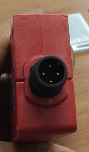 สายพร้อม CONNECTOR (PUR) แบบงอ90 ํ เกลียว M12 ตัวเมีย แบบ 4 ขา ยาว 5m.