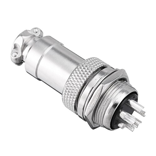 คอนเนคเตอร์ แบบกลม 5Pins แบบตรง ตัวผู้+ตัวเมีย Connector เกลียว 20 มิล