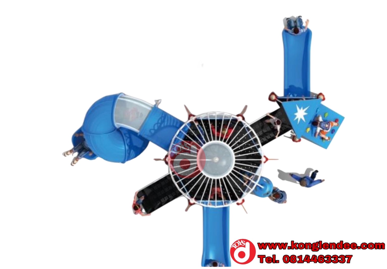 เครื่องเล่นสนาม ชุดโดมจรวดสไลเดอร์ท่ออุโมงค์