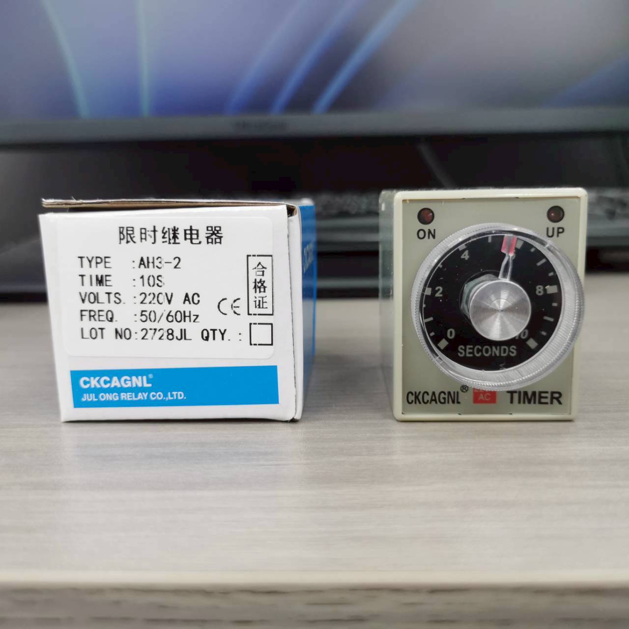 CKC Timer AH3-2 220V ไทม์เมอร์ ฟรีซ็อกเก็ต ช่วงเวลา 10 วินาที Delay-ON CONTACT NO/NC 2 ชุด