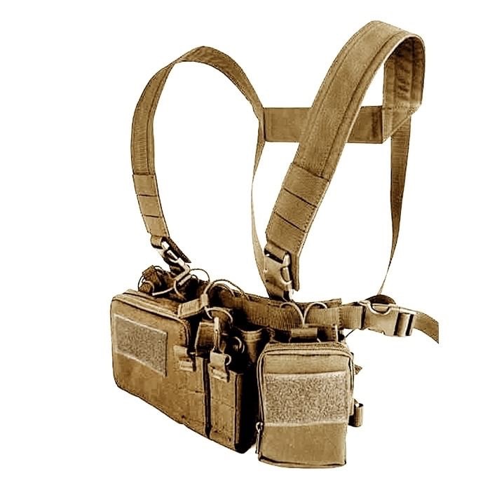 🔥🔥🔥 M4 Chest Rig 🔥🔥🔥 - ผลิตจากผ้า 500D น้ำหนักเบา ใส่สบาย - มีช่องใส่แม็กกาซีนปืน M4 ได้มากถึง 4 ช่อง - มีช่องใส่ แม็กกาซีนปืนสั้น ได้ 2 ช่อง - มีกระเป๋าเอนกประสงค์ ด้านข้างอีก 2 ใบ - สามารถถอดออกไปใช้กับเวส