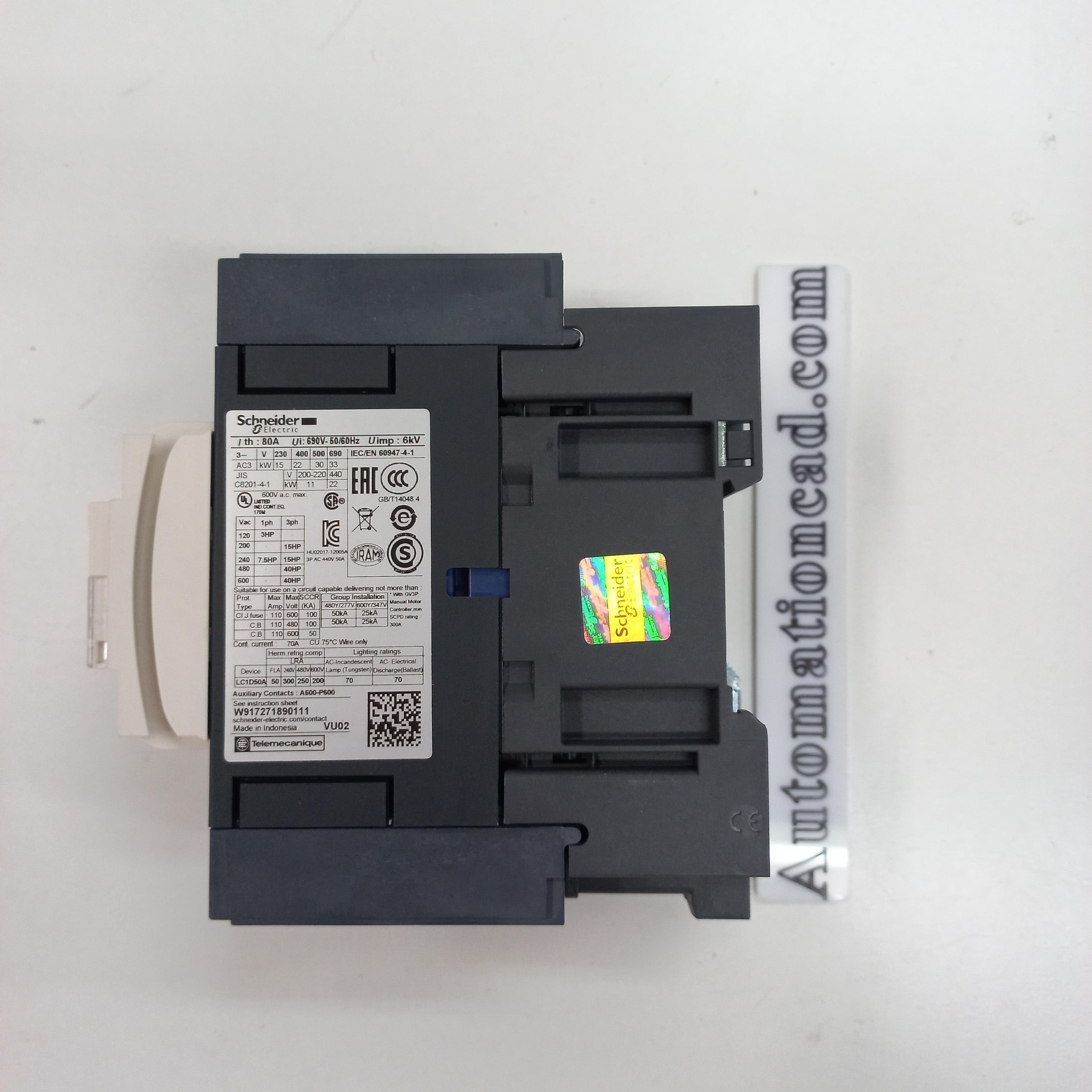 SCHNEIDER MAGNETIC TeSys D แมกเนติก 3เฟส รุ่น LC1D50AE7 48VAC