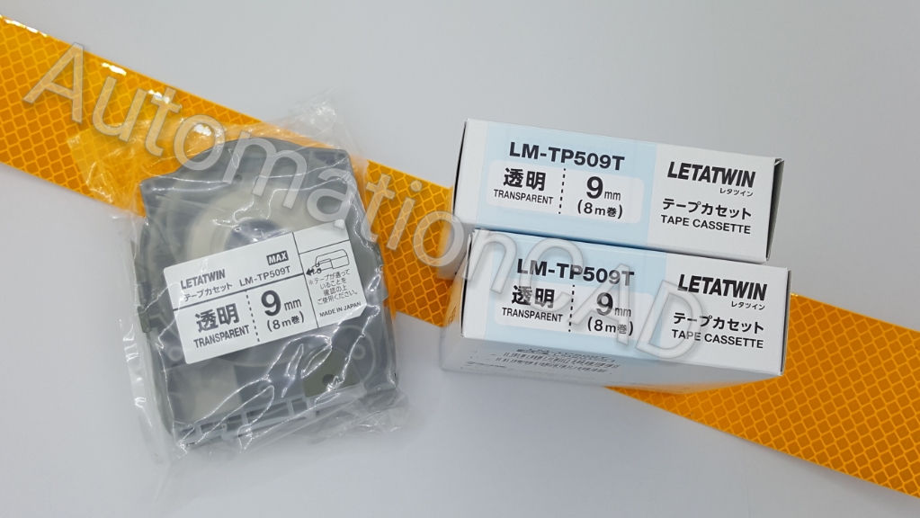 สติกเกอร์ ใส 9mm. ยาว 8เมตร สำหรับ MAX LM-550A LETATWIN