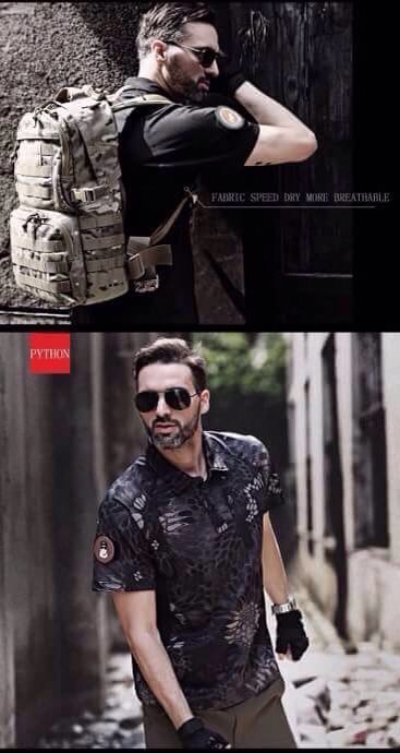 New.ยี่ห้อเสื้อยืดผู้ชายเดินป่าทหารกองทัพยุทธวิธีเสื้อยืดแขนสั้นกันน้ำระบายอากาศแห้งเร็วเสื้อยืดพรางเดินป่า สีดำ สีทราย สีเขียว ราคาพิเศษ