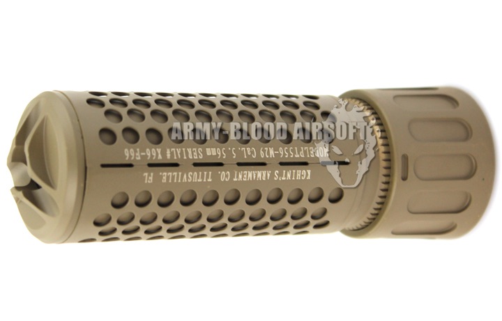 Knight's Armament QDC CQB Barrel Extension KAC 556 QDC CQB Airsoft Dummy Quick Detach Suppressor (CQB Length,DE)