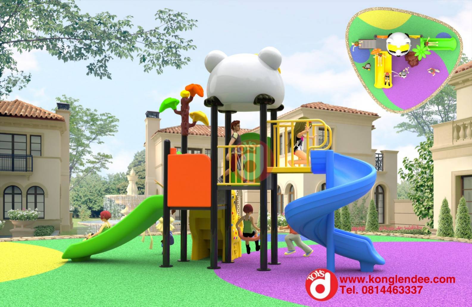 เครื่องเล่นสนาม ชุุดแพนด้าสไลเดอร์วน สำเนา สำเนา สำเนา