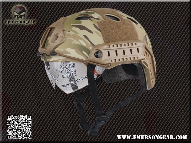 New.หมวกยุทธวิธี Helmet/Protective Pads >> Helmet >> EMERSON FAST Helmet/Protective Goggle PJ Type สีดำ สีทราย สีเทา สีมาดิเคม ราคาพิเศษ