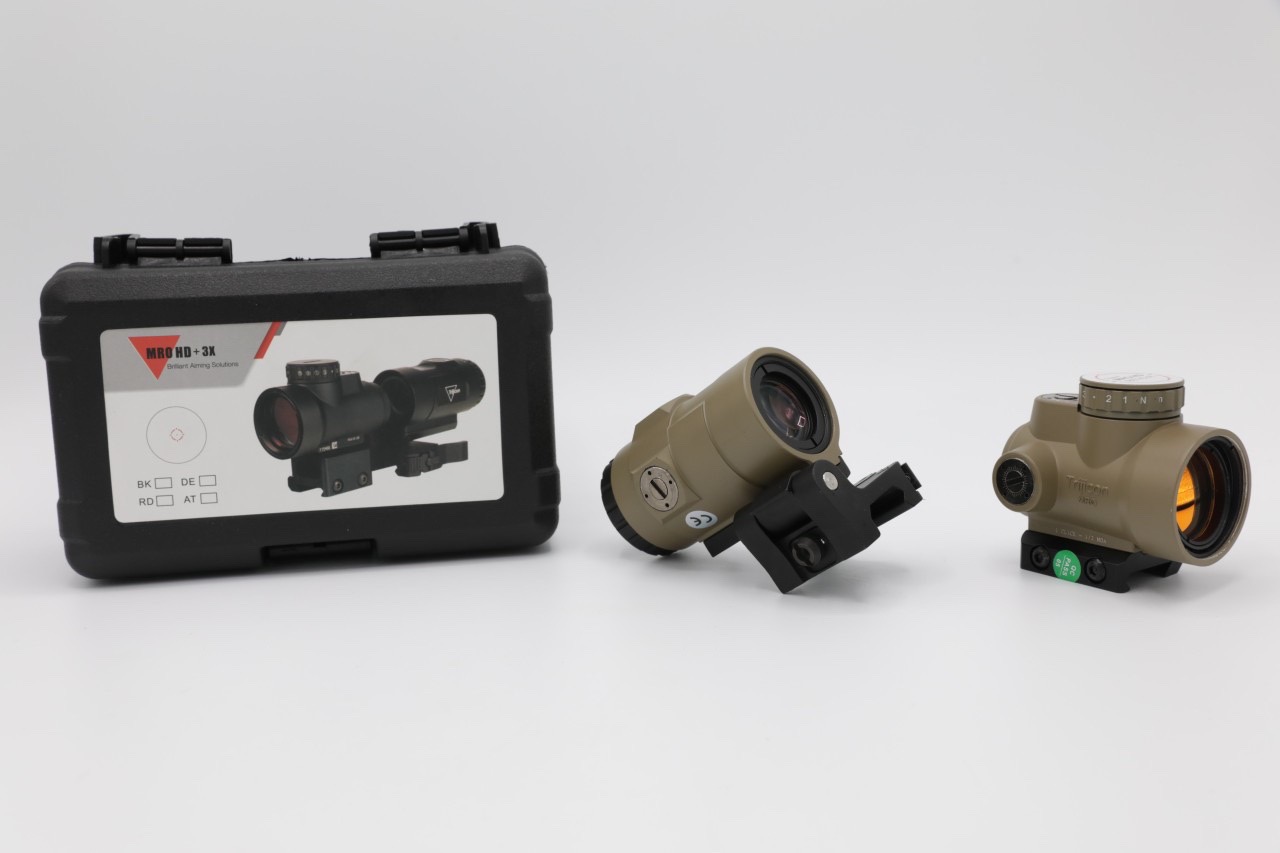 MRO set ยี่ห้อ Trijicon MRO HD + ซูมหลังดอท 3X มี2สีให้เลือก #สีดำ #สีทราย