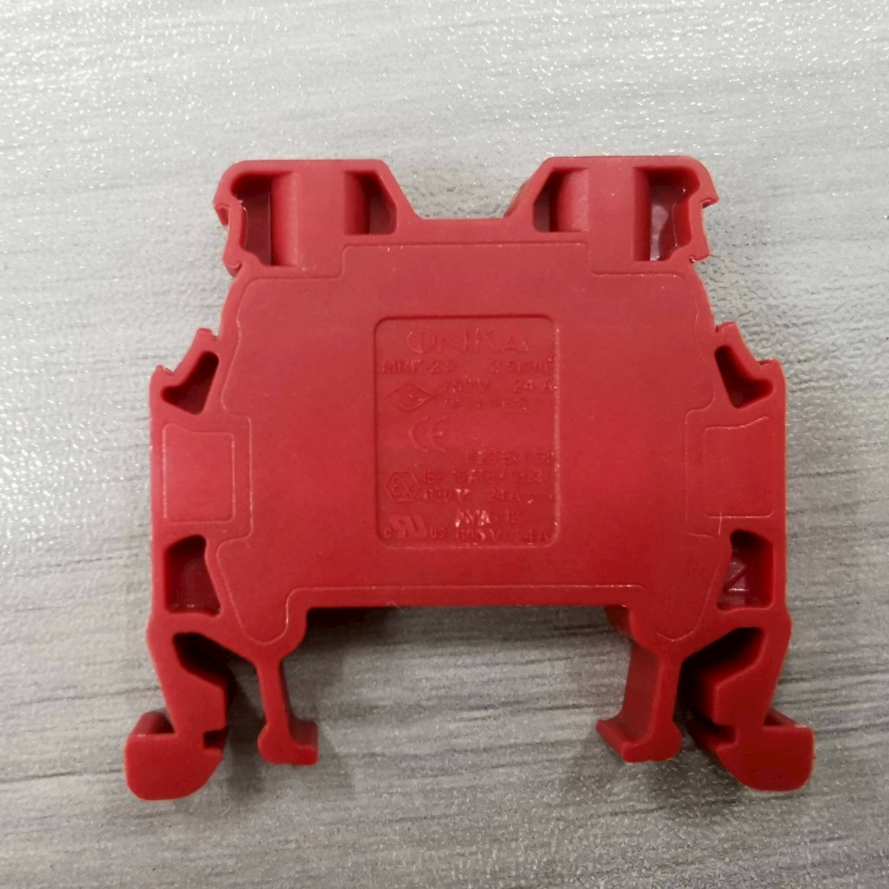 เทอร์มินอล ออนก้า 24A ใช้กับสายขนาด 2.5mm² ONKA-1017 Scewed terminal Red 1010017 MRK Series