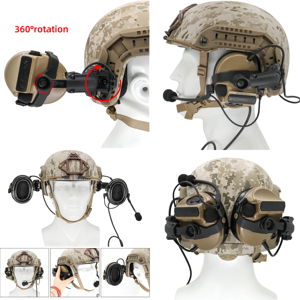 New.หูฟังสื่อสารตัดเสียงได้ ทรง Comtac III ยี่ห้อ Tac-Sky รุ่น หูฟังตัดเสียงพร้อมขาติดหมวกฟาส