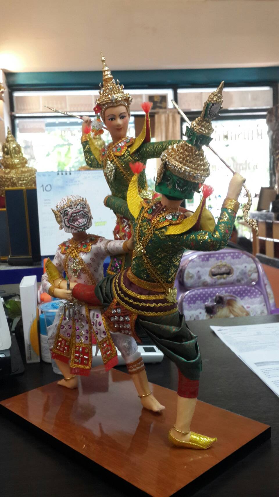 ตุ๊กตาโขน ชุดศึกรบ 3 ตัว หนุมาน + พระรามหรือพระลักษณ์ + ทศกัณฐ์