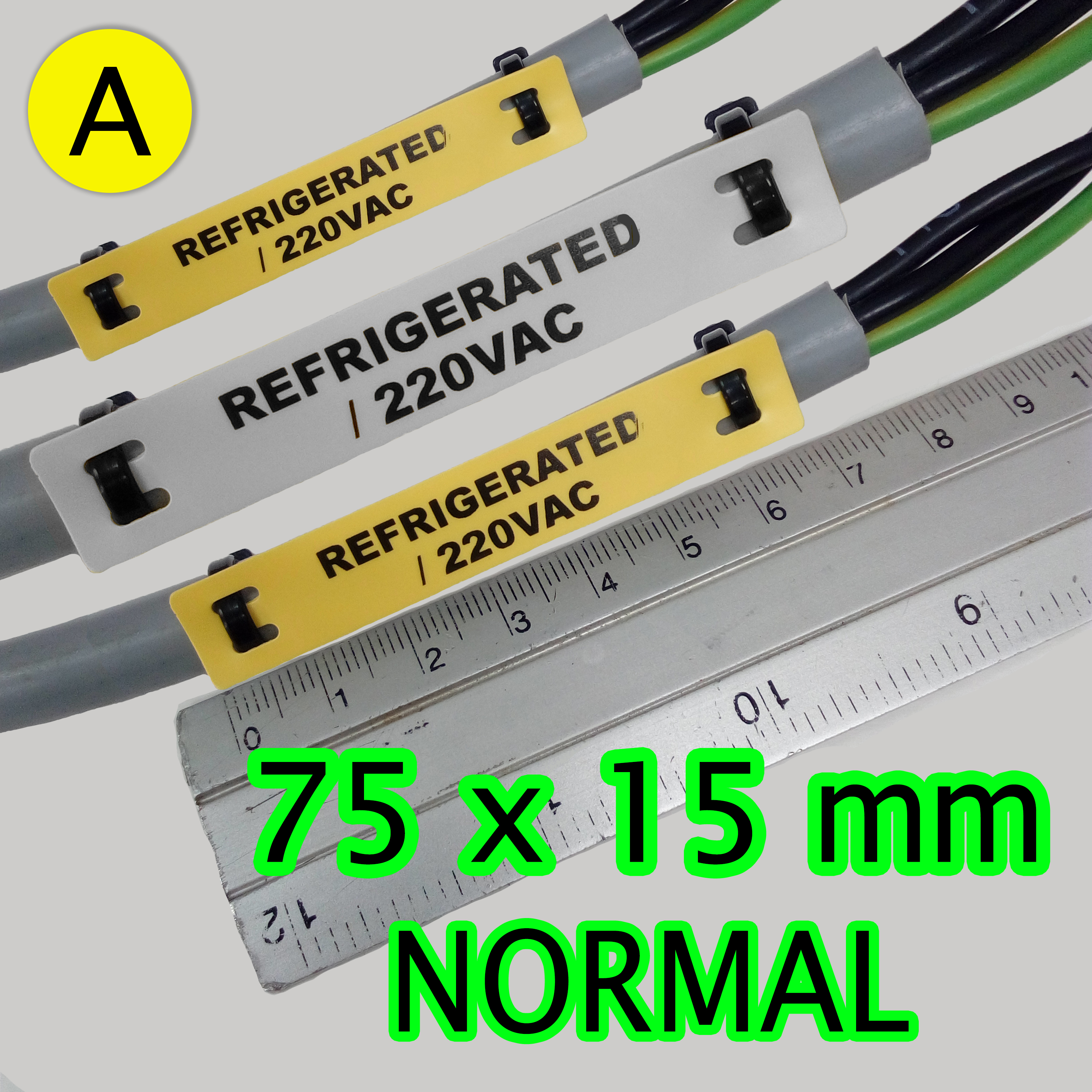 TAG มาร์คสายไฟ ขนาด 75x15 mm. สีขาว/สีเหลือง SUMITAG Cable Marker