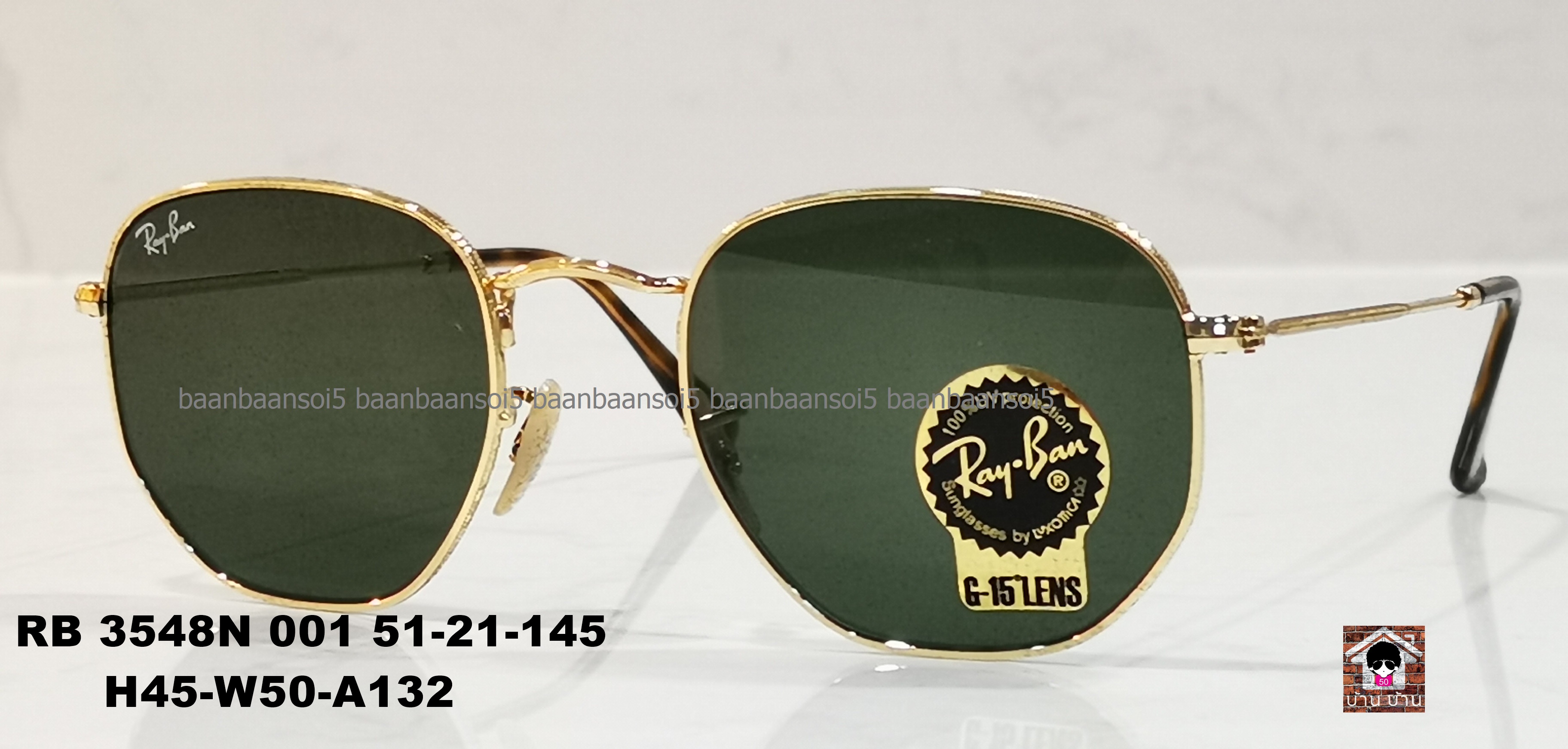 RayBan RB3548N 001 HEXAGONAL FLAT LENSES โปรโมชั่น ราคา 3790 บาท