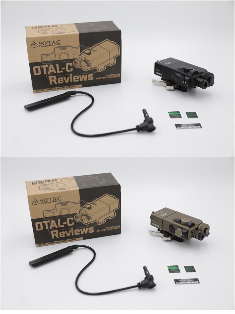 กล่องเลเซอร์ชี้เป้า(เลเซอร์สีเขียว) Steiner OTAL-C Offset Aiming Lasers-Classic (Green Laser) ขนาด : กว้าง 4.2cm. ยาว 9.3cm. สูง 3.9cm. น้ำหนัก : 145 กรัม คุณสบัติ : #กล่องเลเซอร์ชี้เป้า ออกแบบมาให้มีขนาดเล็กกระทัดรัด ไม่สูงจนเกินไป เพื่อไม่ให้สูงจนบังศูน