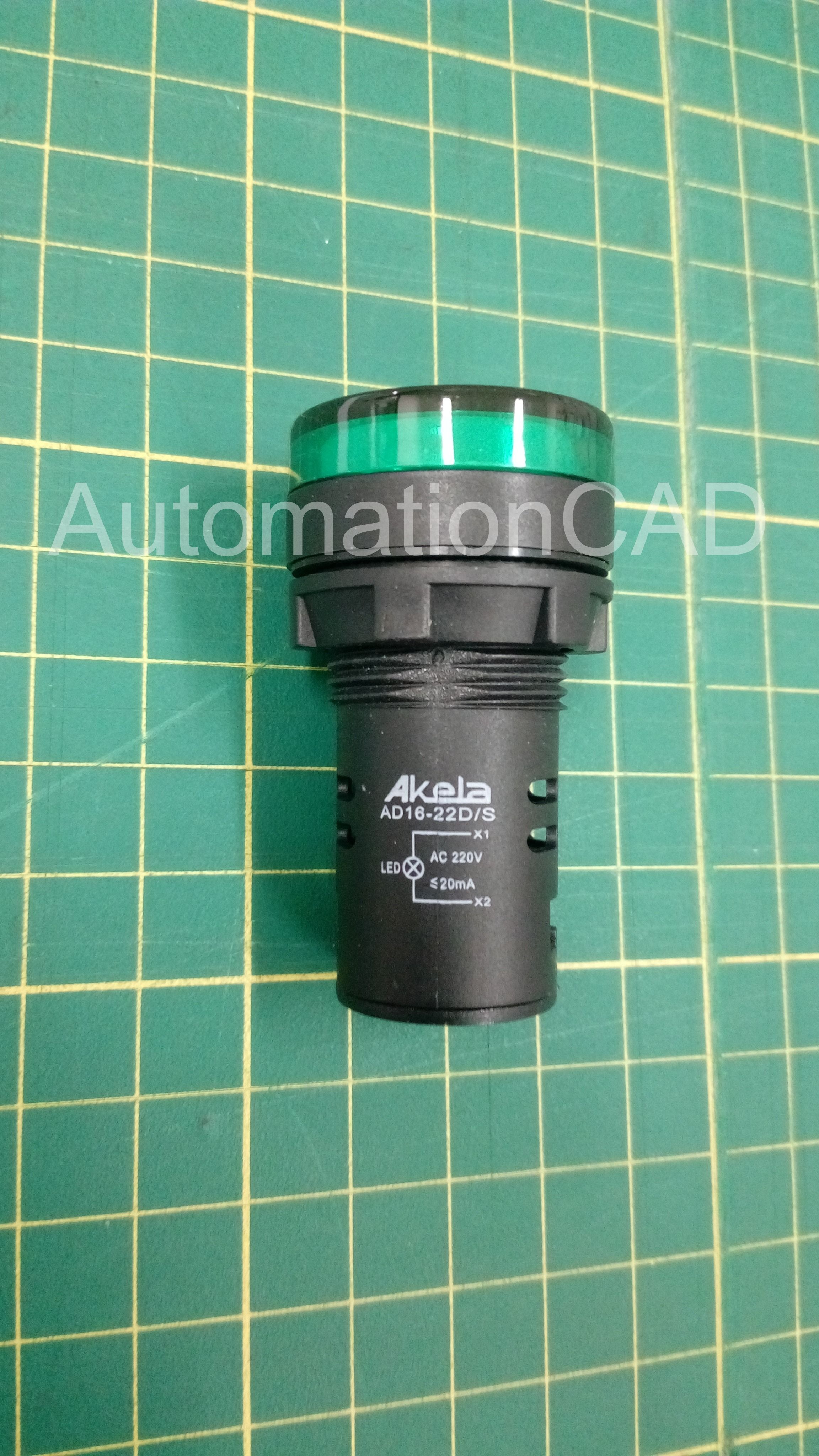 AKELA LED Lamp ไพลอตแลมป์ สีเขียว รู 22 mm ไฟ 220 VAC