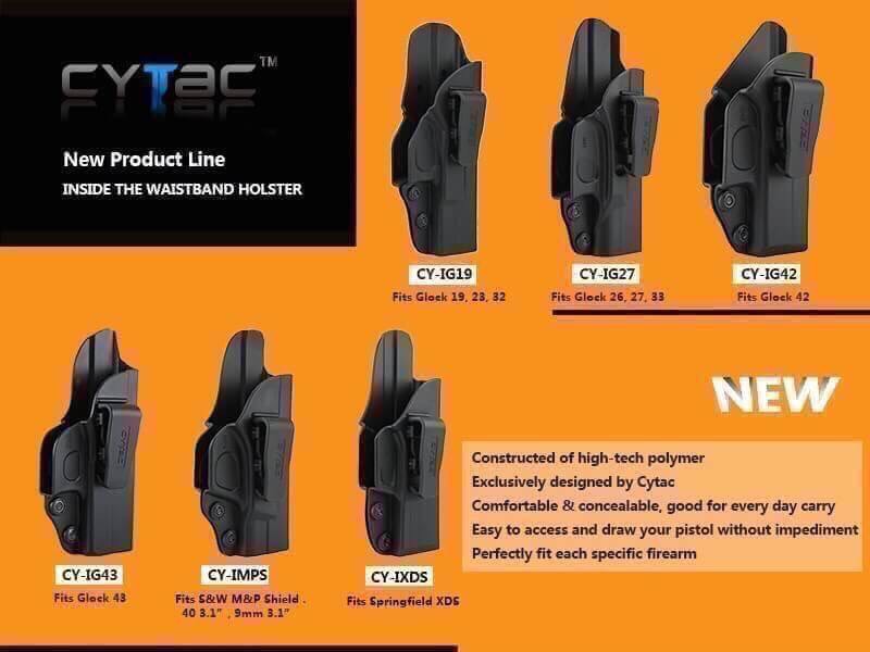 New.ซองปืนพกใน / ซองปืนพกนอก CYTAC Glock IWB Holster Fits Glock 17, 19, 23, 32, 43 (Gen 1, 2, 3, 4) ล๊อคอัตโนมัติ ผลิตจากโพลิเมอร์เนื้อดี Product Line INSIDE THE WAISTBAND HOLSTER มีทั้งซองปืนพกในและพกนอก เป็นที่นิยมในอเมริกา ราคาพิเศษ