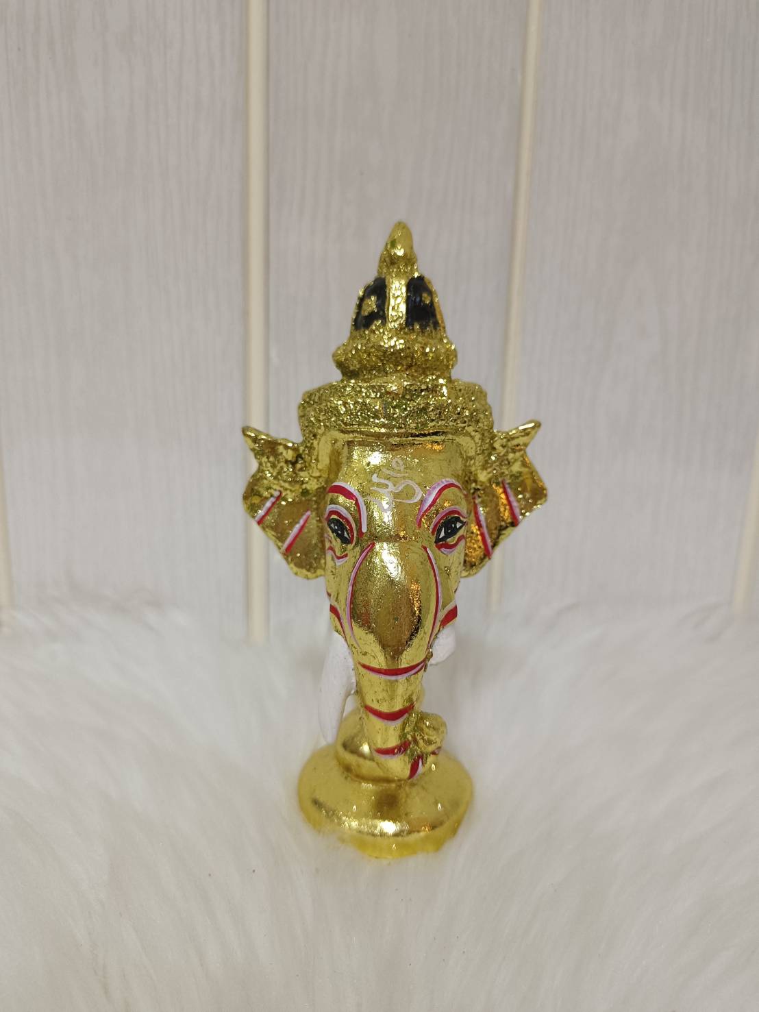 พระพิฆเนศ ขนาดจิ๋ว ขนาดตั้งหน้ารถ พร้อมฐานปิดทอง (สีทอง)