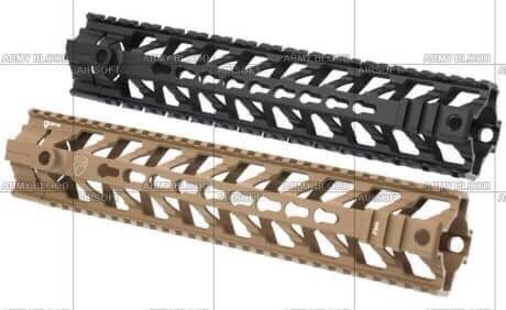 New.ชุดหน้า Fortis REV M4 CMMG / 5.56 12"- งาน CNC น้ำหนักเบาเพียง 25กรัม - ใช้ติดตั้งกับแกน Delta Ring ได้เลย (ดูตามรูป) - มีช่องสำหรับอุปกรณ์ Keymod - มีราง20mm มาตรฐาน - มีช่องหูกวิน 4 ช่อง สีดำ ราคาพิเศษ