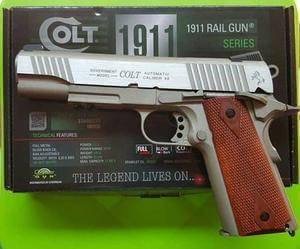 New.ปืนสั้นอัดแก๊สCybergun Colt 1911 Rail Gun Co2 Pistol 🎯KWC เป็นผู้ผลิตภายใต้แบนด์ Cybergun 🎯ตัวปืนสแตนเลส ยิงแรงถีบของปืนได้อารมณ์ 🎯ตัวปืนทำเหมือน Inokusu มากแต่ใกล้เคียง 🎯สีปืนทำเหมือนจริงมาก สีปืน Crakote เซราโคส 