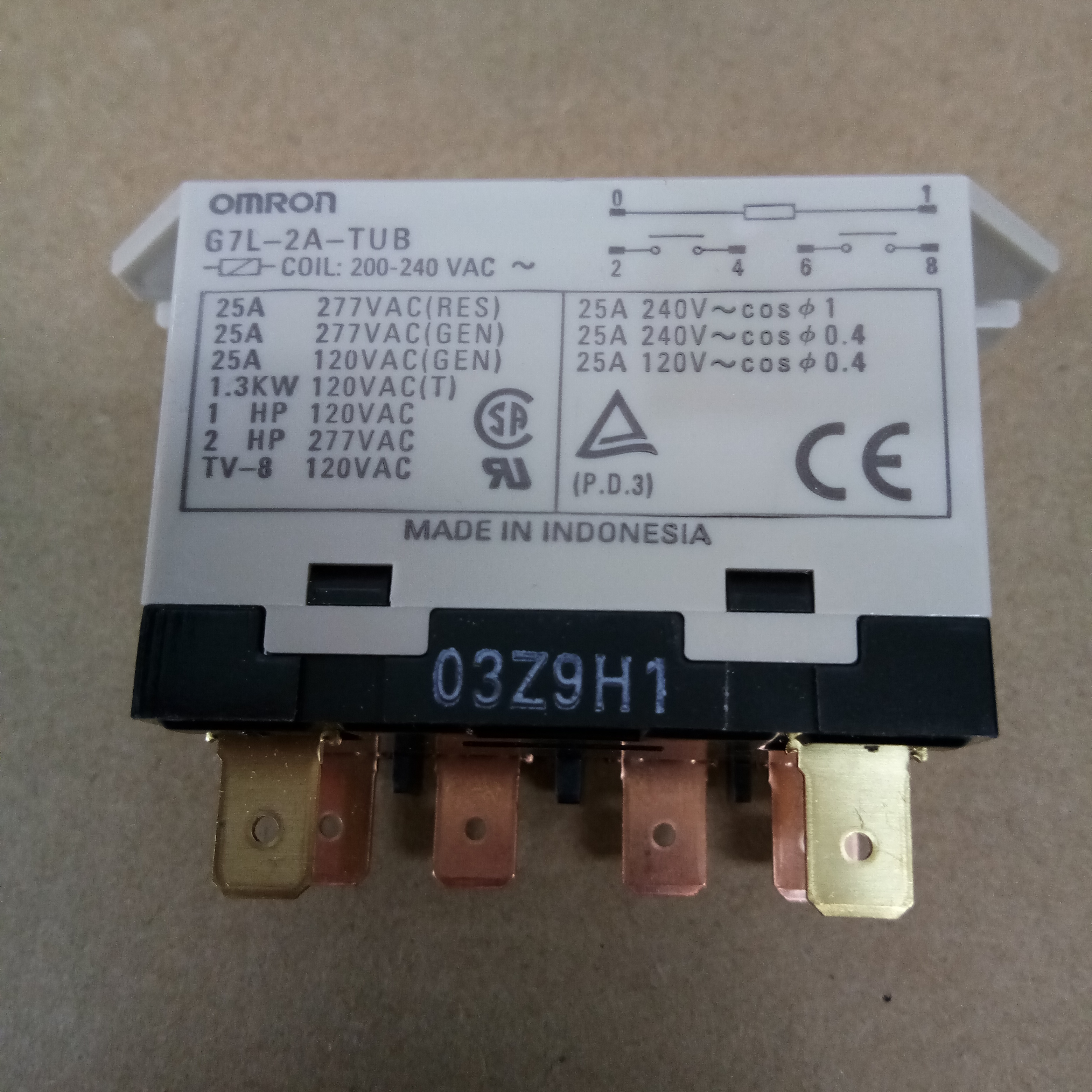 RELAY OMRON G7L-2A-TUB พาวเวอร์รีเลย์ 220VAC