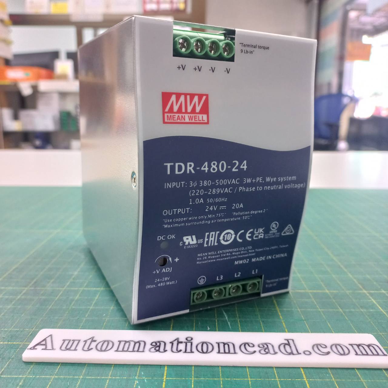 POWER SUPPLY 24VDC 20A INPUT 3PHASE 380VAC MEANWELL พาวเวอร์ซัพพลาย 3 เฟส