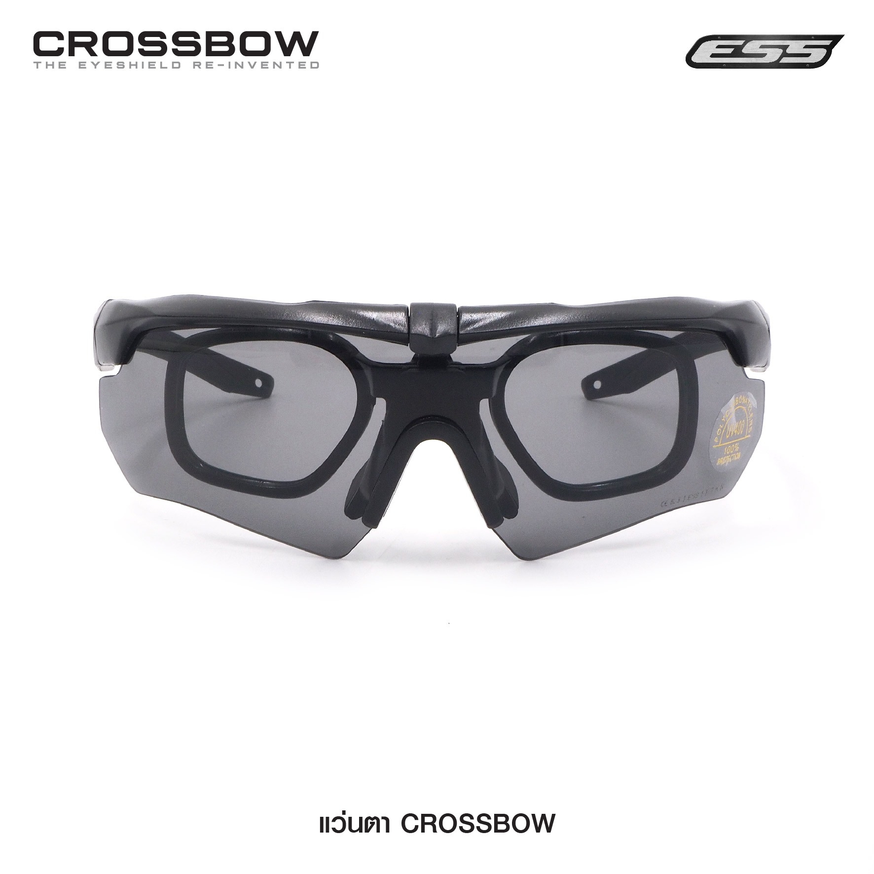 แว่น Ess C r o s s b o w 🔷รายละเอียดสินค้า 🔷 แว่นตา ESS Crossbow เป็นแว่นตากันแดด แว่นตาทรงสปอร์ต ที่มีการออกแบบในลักษณะของแว่นตาแนวทหาร 🔷คุณสมบัติ🔷 ✅ผลิตจากวัสดุ PolyCarbonate ที่มีคุณภาพสูง ✅คงทนแข็งแรง