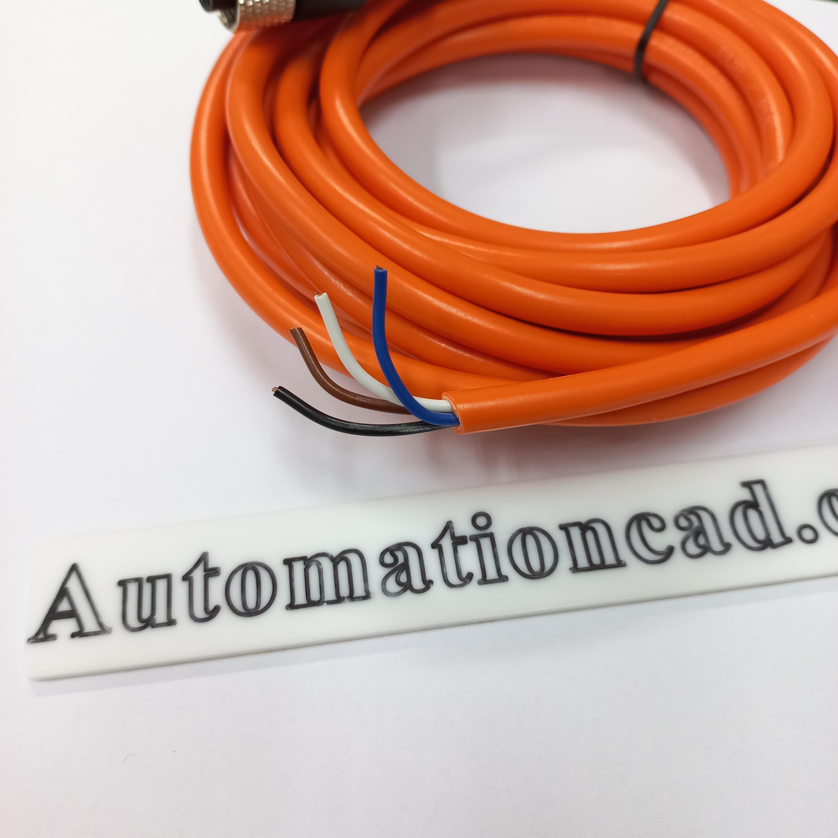 สายพร้อม CONNECTOR (PUR) แบบตรง เกลียว M12 ตัวเมีย แบบ 4 ขา ยาว 3m.