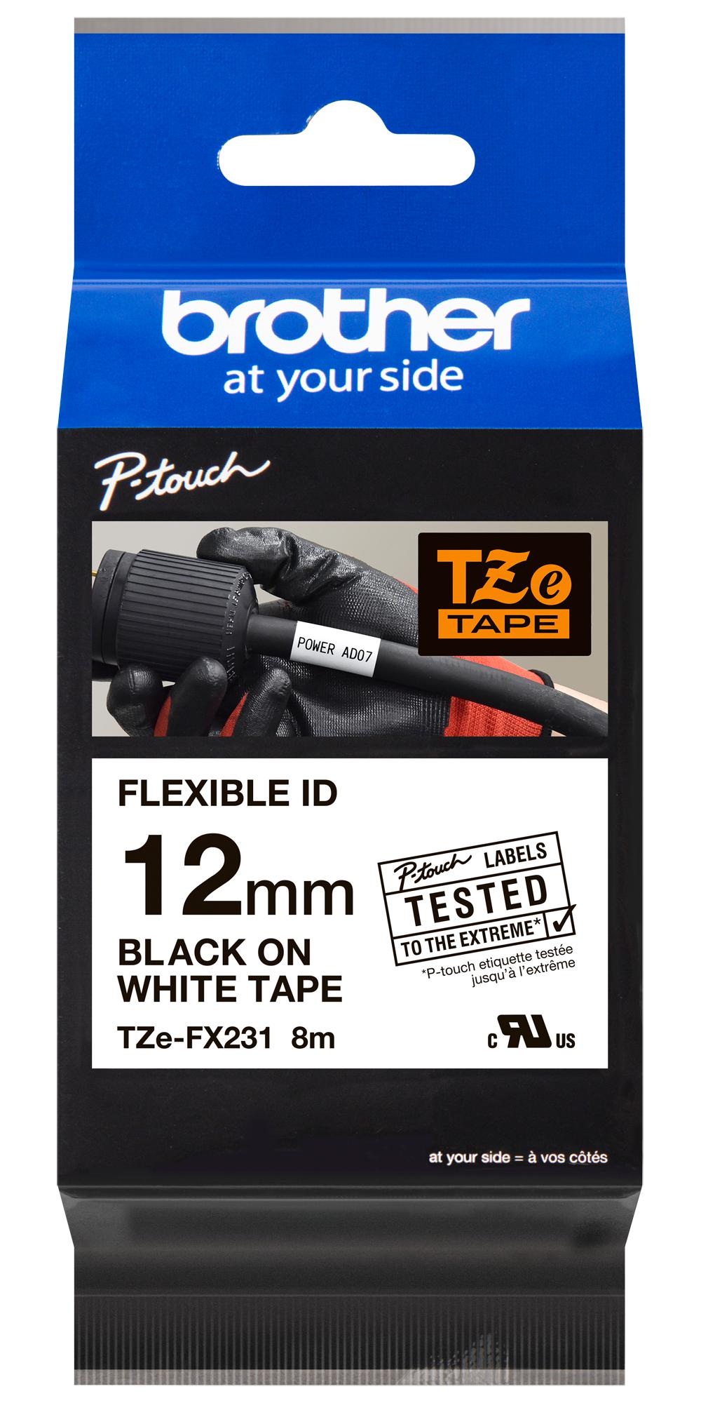 สติ๊กเกอร์มาร์คสายไฟ FLEXIBLE ID อักษรดำพื้นขาว เบอร์มาร์คสายไฟ CABLE MARKER