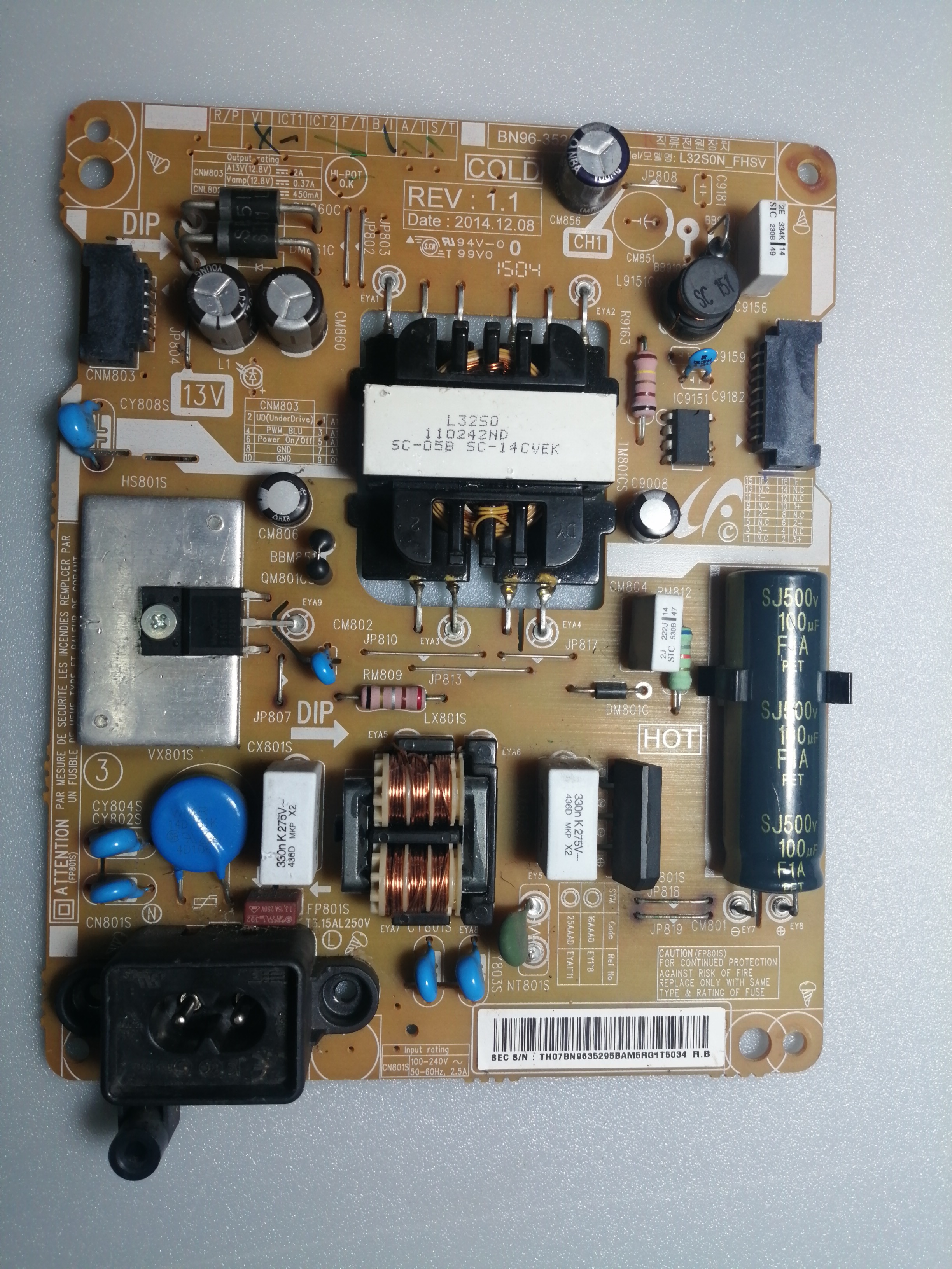 บรอดซัพพลายซัมซุง UA32J4100AK:BN96-35295A