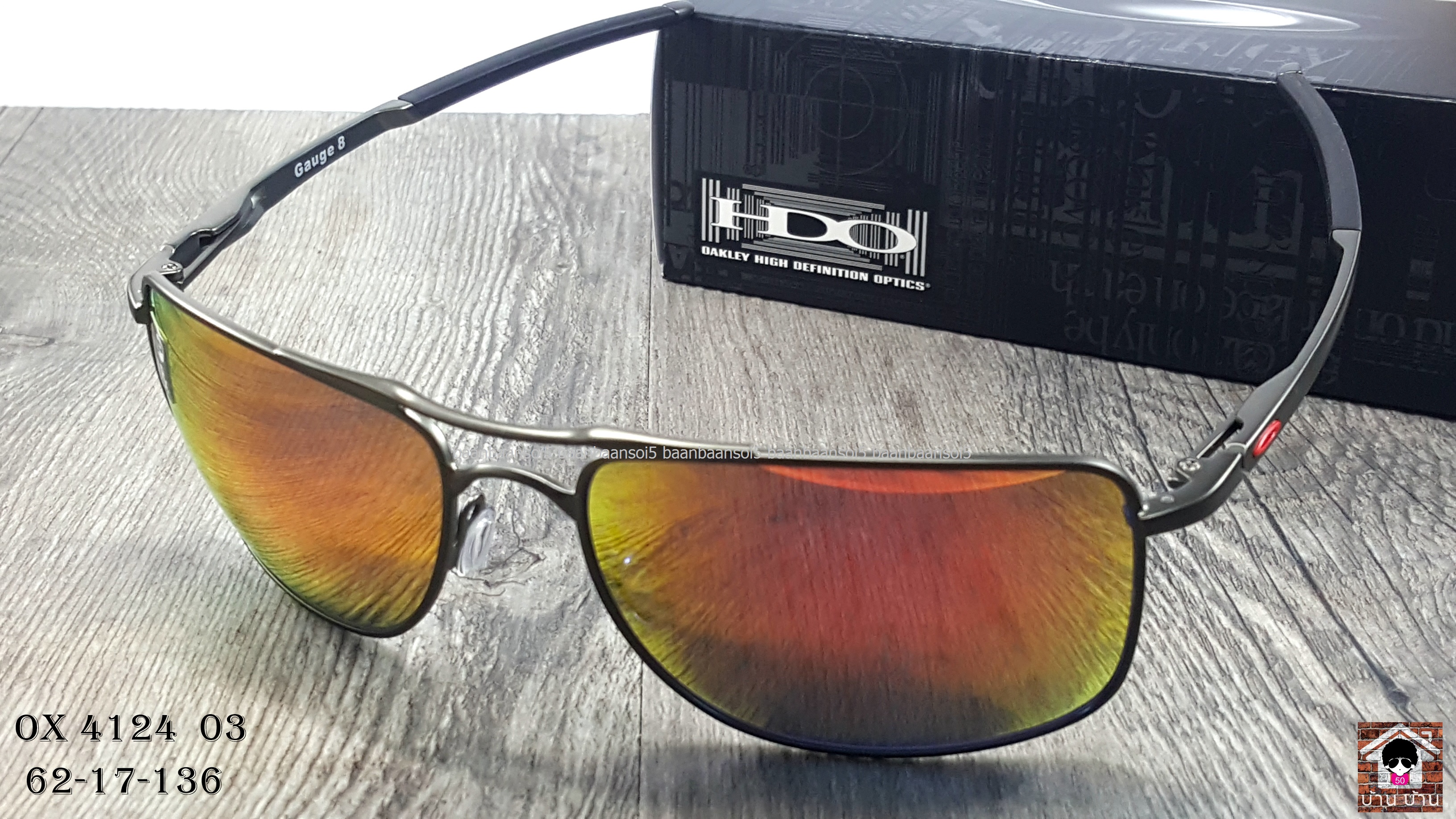 OAKLEY OO4124-03 GAUGE 8 Matte Carbon/Ruby Iridium โปรโมชั่น ราคา 4,600 บาท