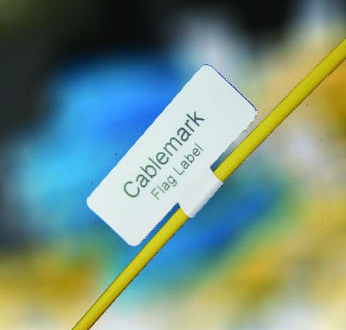 สติ๊กเกอร์มาร์คสายไฟ แบบธง 40mm x 15mm หางสั้น เบอร์มาร์คสายไฟ CABLE MARKER