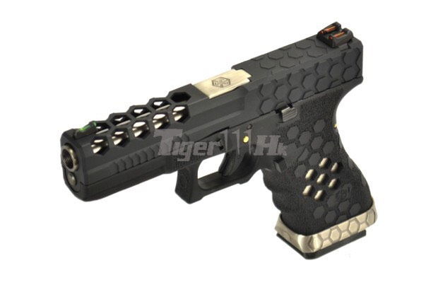 New.Armorer Works Hex Cut Signature G17 GBB Pistol (Black) [AW-GBB-G17-HEXCUT-BSB] ราคาพิเศษ