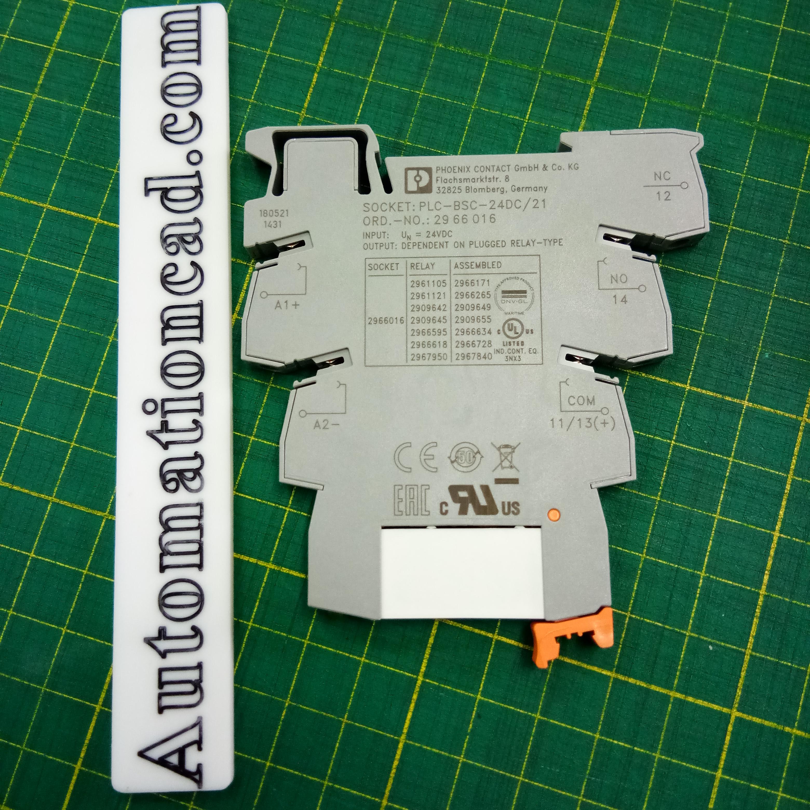 RELAY PHOENIX CONTACT รีเลย์ PLC-RSC- 24DC/21 - 2966171 รหัสนี้ ได้ RELAY + SOCKET มาเป็นชุด