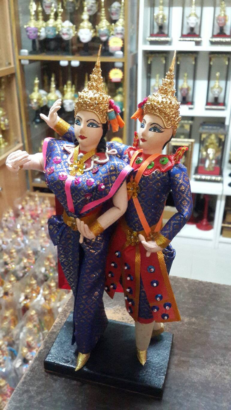 ตุ๊กตา นางรำคู่ พระนาง (สีม่วง) ขนาด 11 นิ้ว