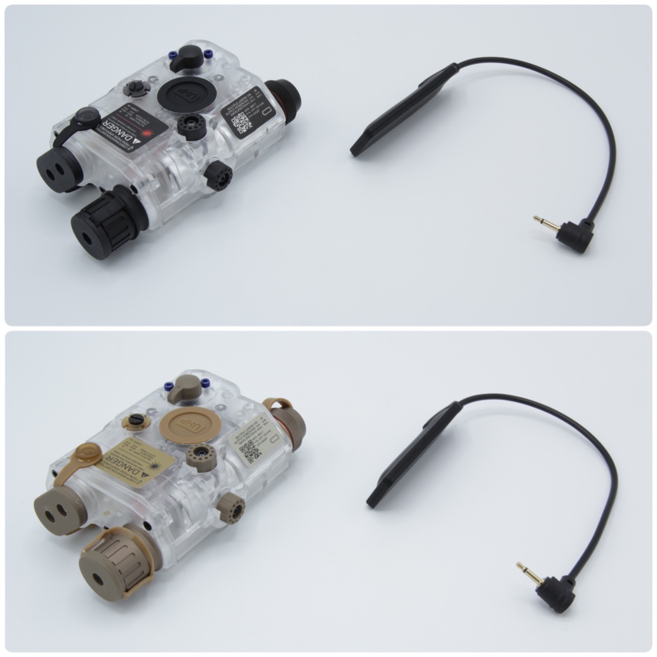 ไฟฉาย+เลเซอร์สีแดง PEQ-15/LA-5C UHP (กล่องแบตไฟฉาย+เลเซอร์สีแดง) คุณสมบัติ : #ระดับความสว่างของหลอดไฟ 200 Lumen #มี3โหมดหลัก 1.โหมดไฟฉายอย่างเดียว 2.โหมดเลเซอร์สีแดง 3.โหมดไฟฉายและเลเซอร์สีแดง #มีสวิตช์หางหนูมาในชุด ใช้ถ่าน CR123A จำนวน2ก้อน อุปกรณ์ภายในก