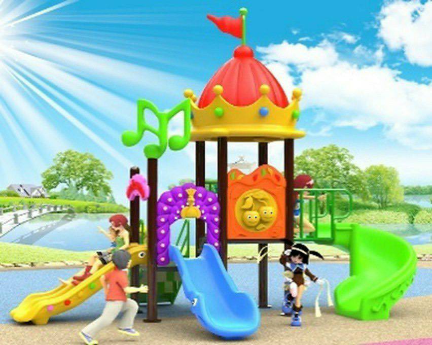 เครื่องเล่นสนาม ชุุดโดมสามสไลเดอร์