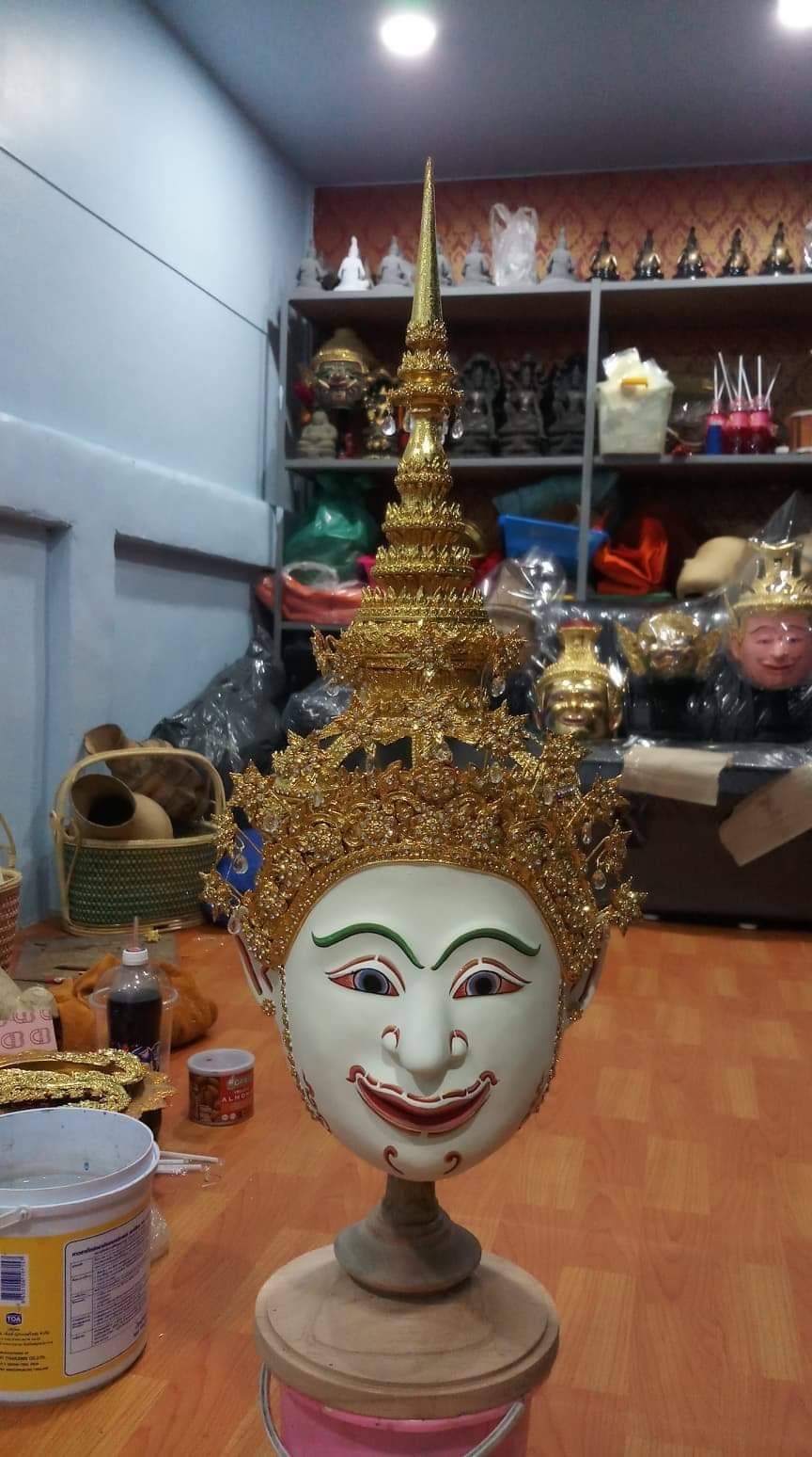หัวโขน นางสีดา ขนาดสวมหัว ประดับเพชร
