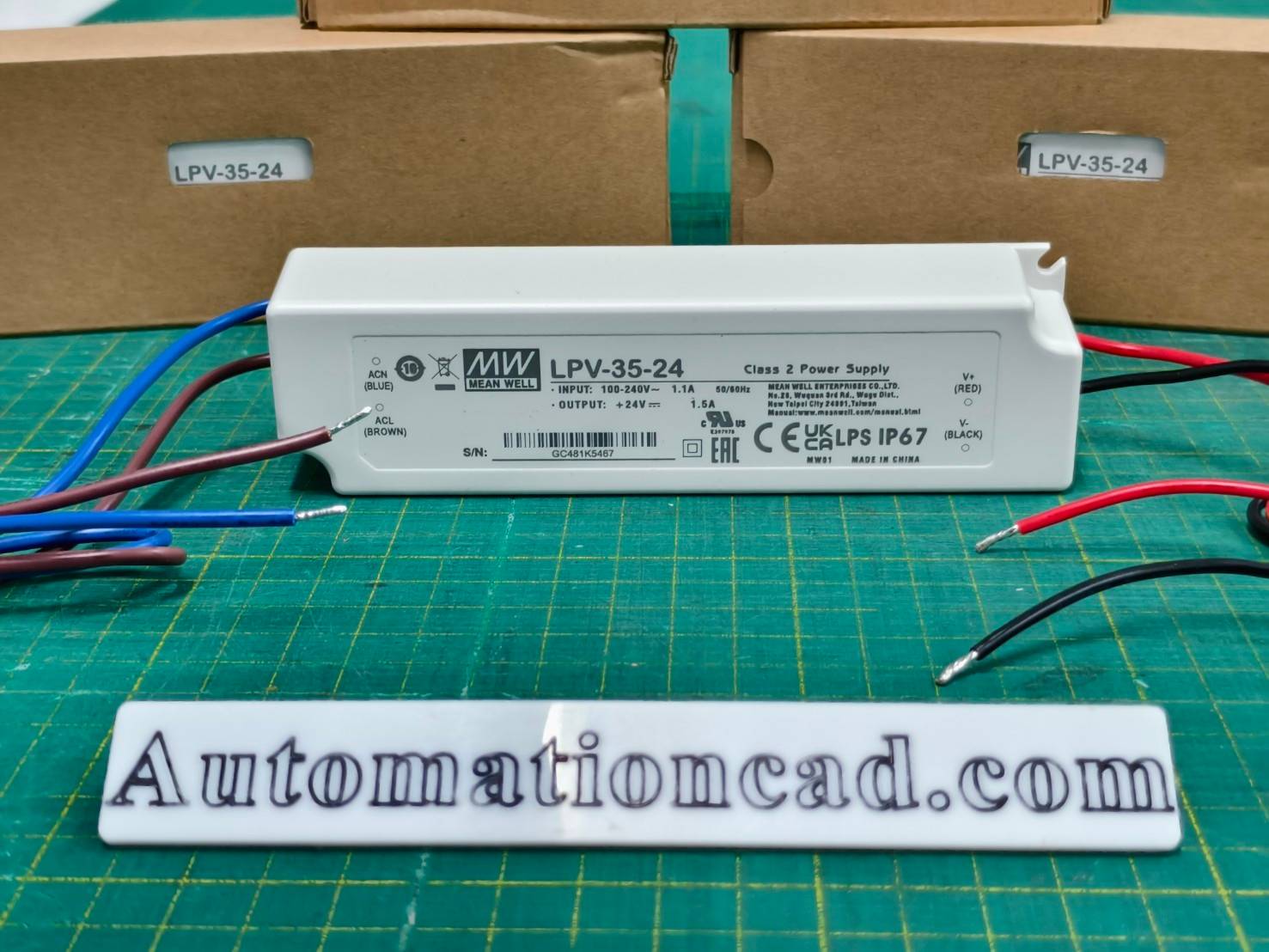 LED Driver พาวเวอร์ซัพพลาย LPV-35-24 Meanwell 24VDC 35W Switching Power Supply