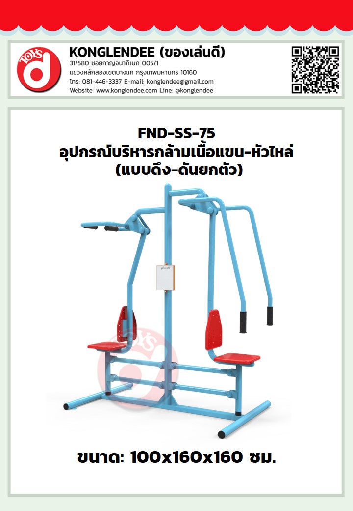 เครื่องออกกำลังกายกล้ามเนื้อแขน-หัวไหล่(แบบดึง-ดันยกตัวคู่)