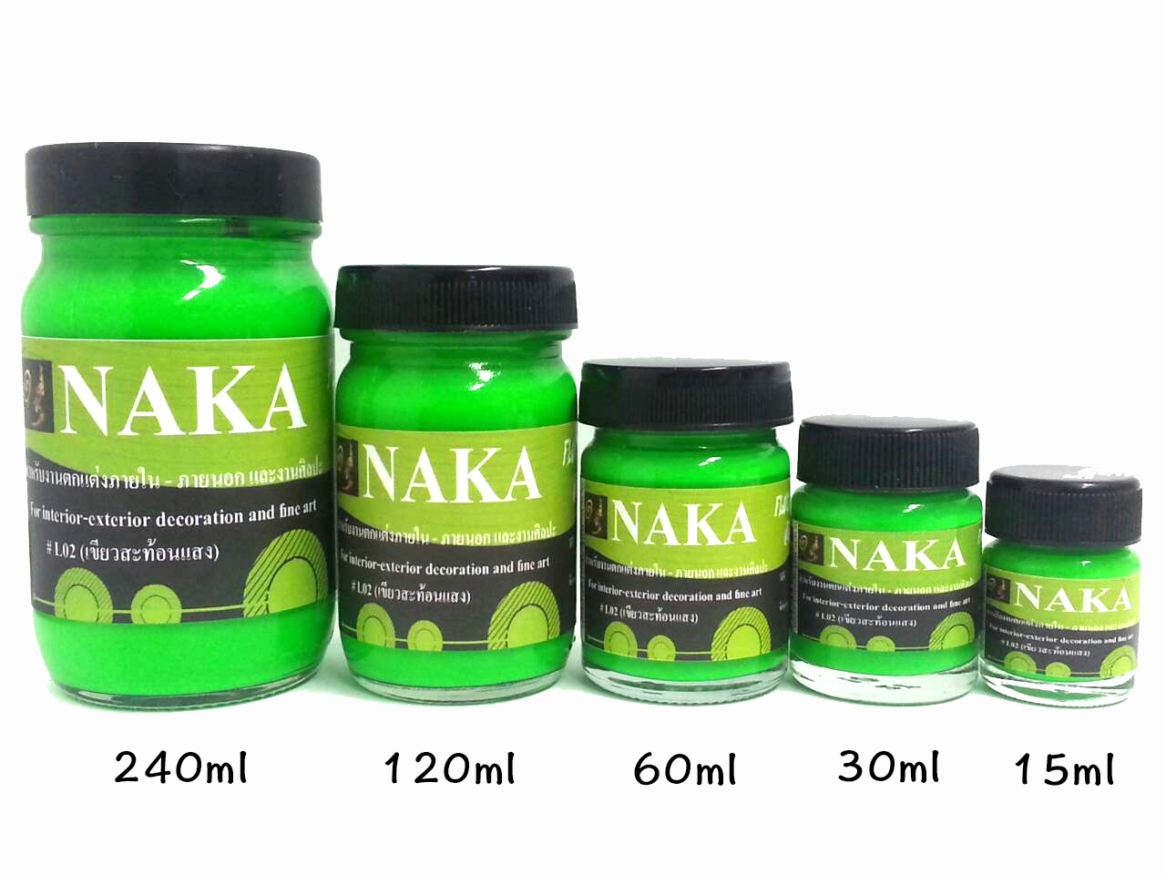 L02 สีเขียวอะคริลิคสะท้อนแสง 120ml