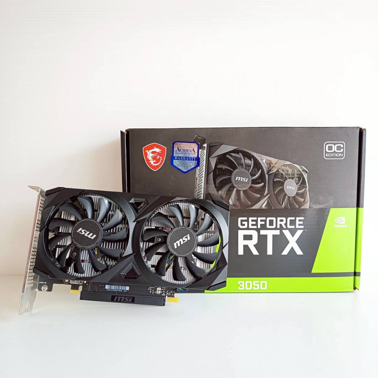 RTX 3050 MSI GDDR6 6GB 96bit ประกัน Achieva 01/05/2028