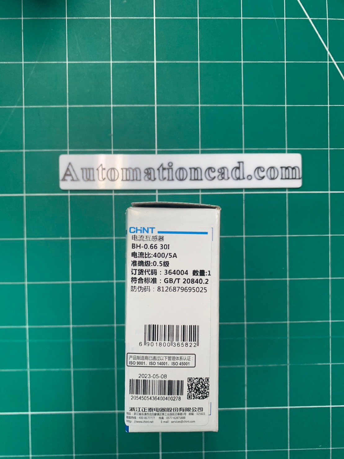 หม้อแปลงกระแสไฟฟ้า CT 400/5A CHINT BH-0.66 30I Class 0.5 Current Transformer