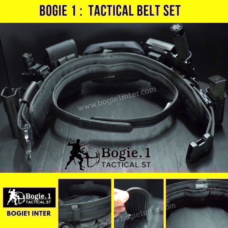 New.Bogie1 เข็มขัดยุทธวิธี รุ่น 3 เส้น (3 Tactical Belt Set) ออกแบบพิเศษ เพื่อรองรับการใช้งานให้สะดวกยิ่งขึ้น 1 ชุด ประกอบด้วยเข็มขัด 3 เส้น ซึ่งทำหน้าที่ดังนี้ เส้นที่ 1 (ในสุด) เป็นเข็มขัดที่คล้องกับกางเกง เส้นที่ 2 เป็นรองนวม เพื่อรับน้ำหนักไม่กดทับ เส